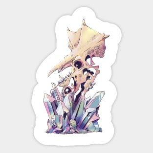 Triceratops Crystals Sticker